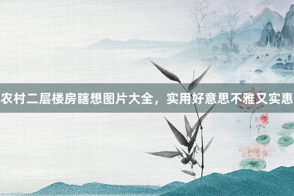 农村二层楼房瞎想图片大全，实用好意思不雅又实惠